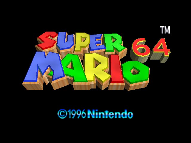 Monochrome Mario 64 Title Screen